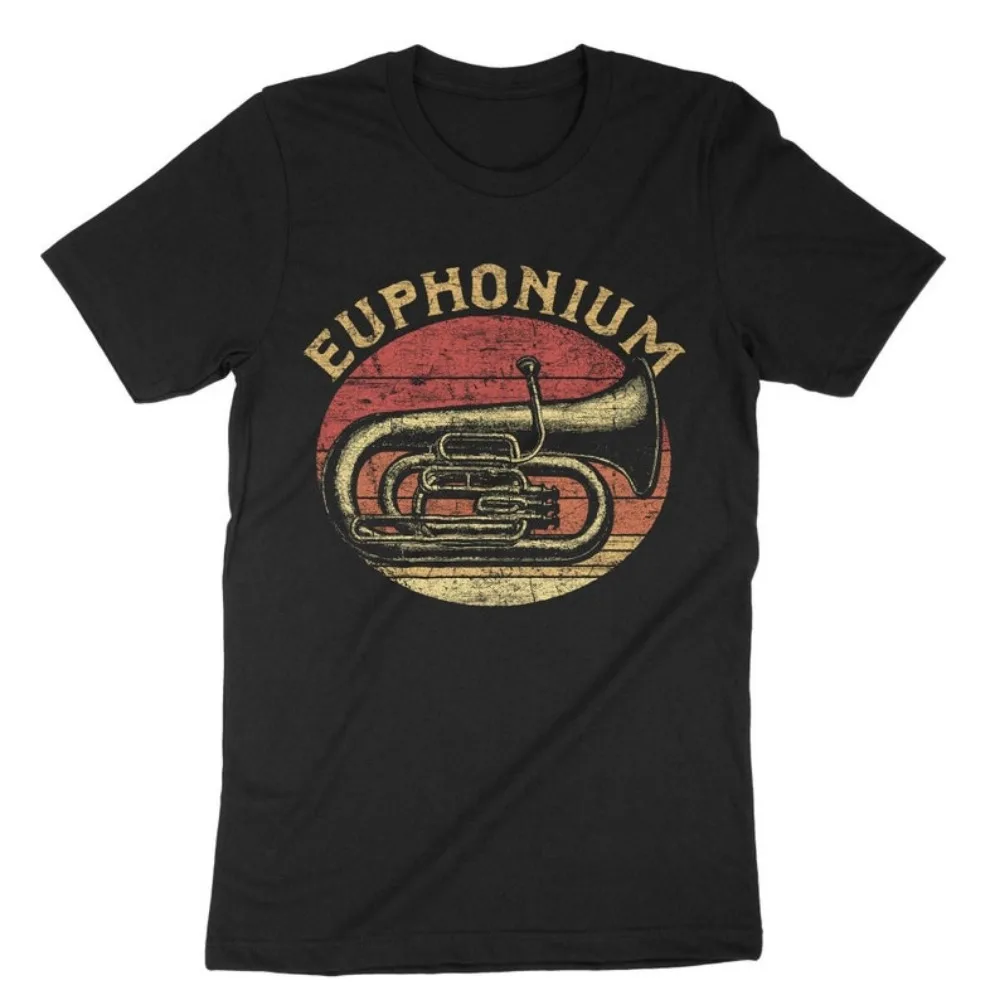 Musical Instruments Cartoon - Camiseta engraçada do vintage do eufónio