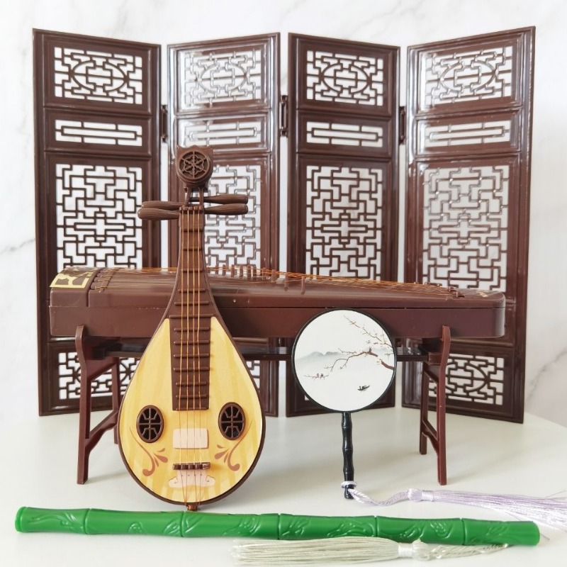 Musical Instrument Xiao - Tela clássica Fan Xiao Guzheng Brinquedos