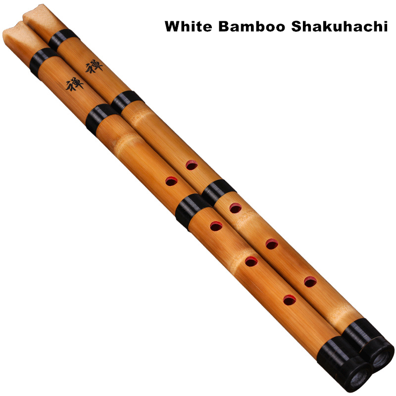 Musical Instrument Xiao - Artesanal de bambu branco natural shakuhachi