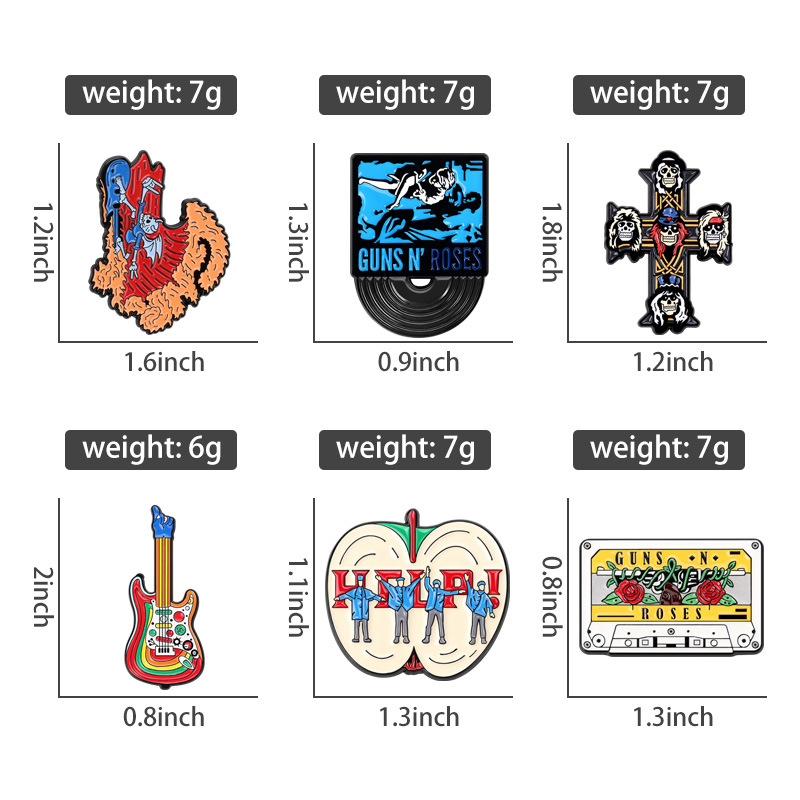 Pins de Esmalte Personalizados - Musical Instruments Cartoon avaliação e preço